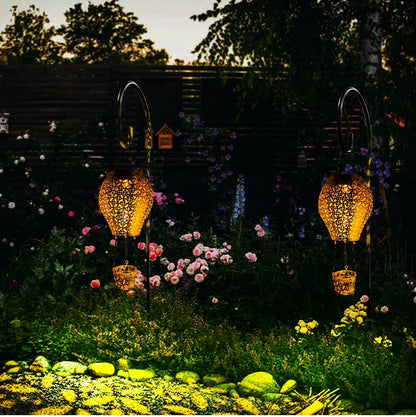 Hot Air Balloon Garden Landscape - Solar Light