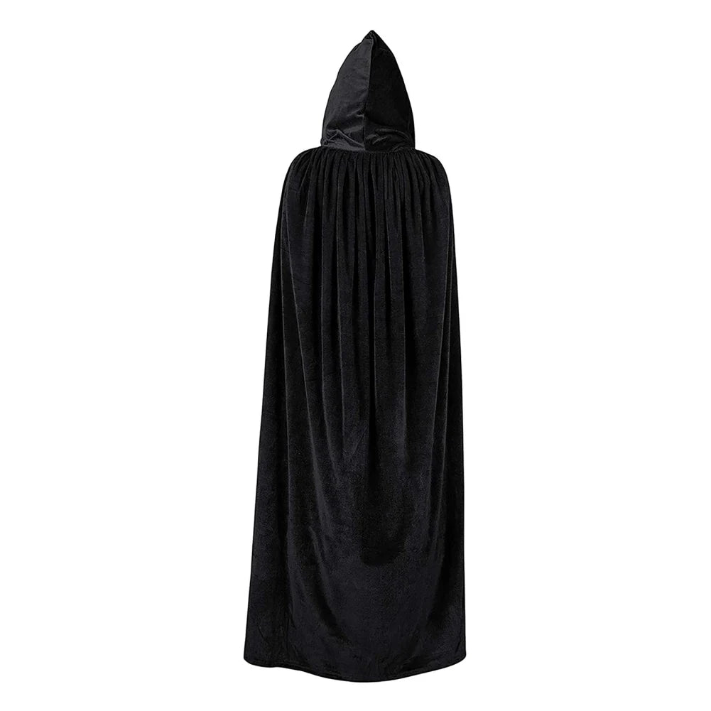 Unisex Black Hooded Cloak Witch