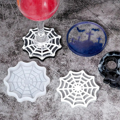 Resin Mold Spooky Halloween Coaster Candle Holder