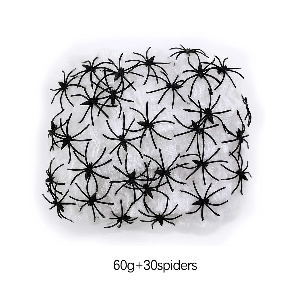 Artificial Spider Web White Stretchy Cobweb Glow
