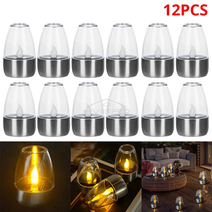 Solar Light LED Stainless Steel Candle