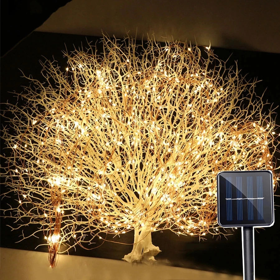 100/200leds Solar Fairy Waterfall String Light