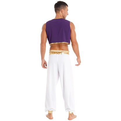 Aladin Costume Men Arabian Prince Cosplay Costume