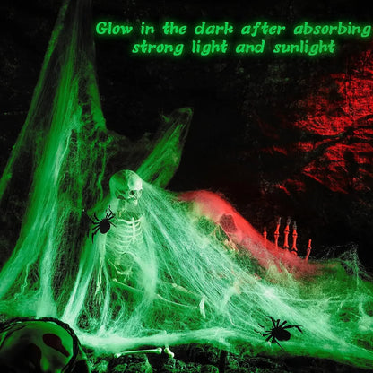 Glow in The Dark Fake Spider Webs