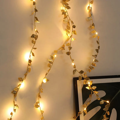 LED Battery Powerd Golden Tiny Leaves Fairy String Light