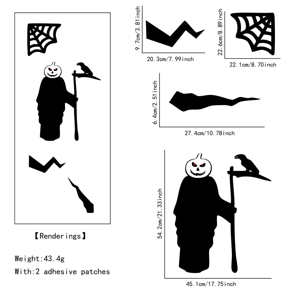 Halloween decorations room door stickers