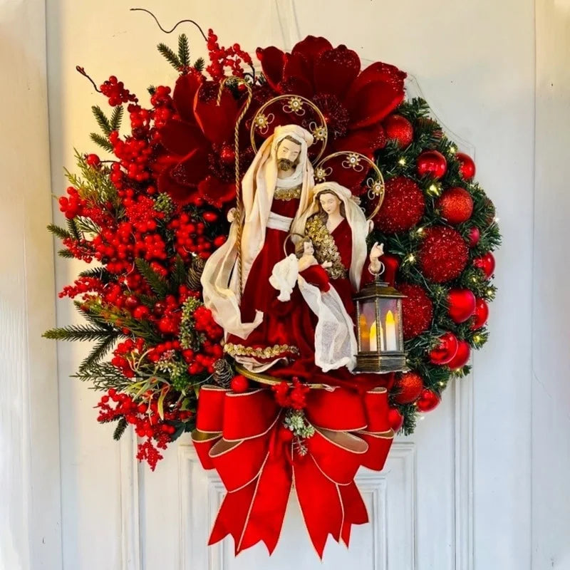 Christmas Decor - Artificial Flowers & Greenery, Gift Decor - Decorative Wreath for Home & Holiday