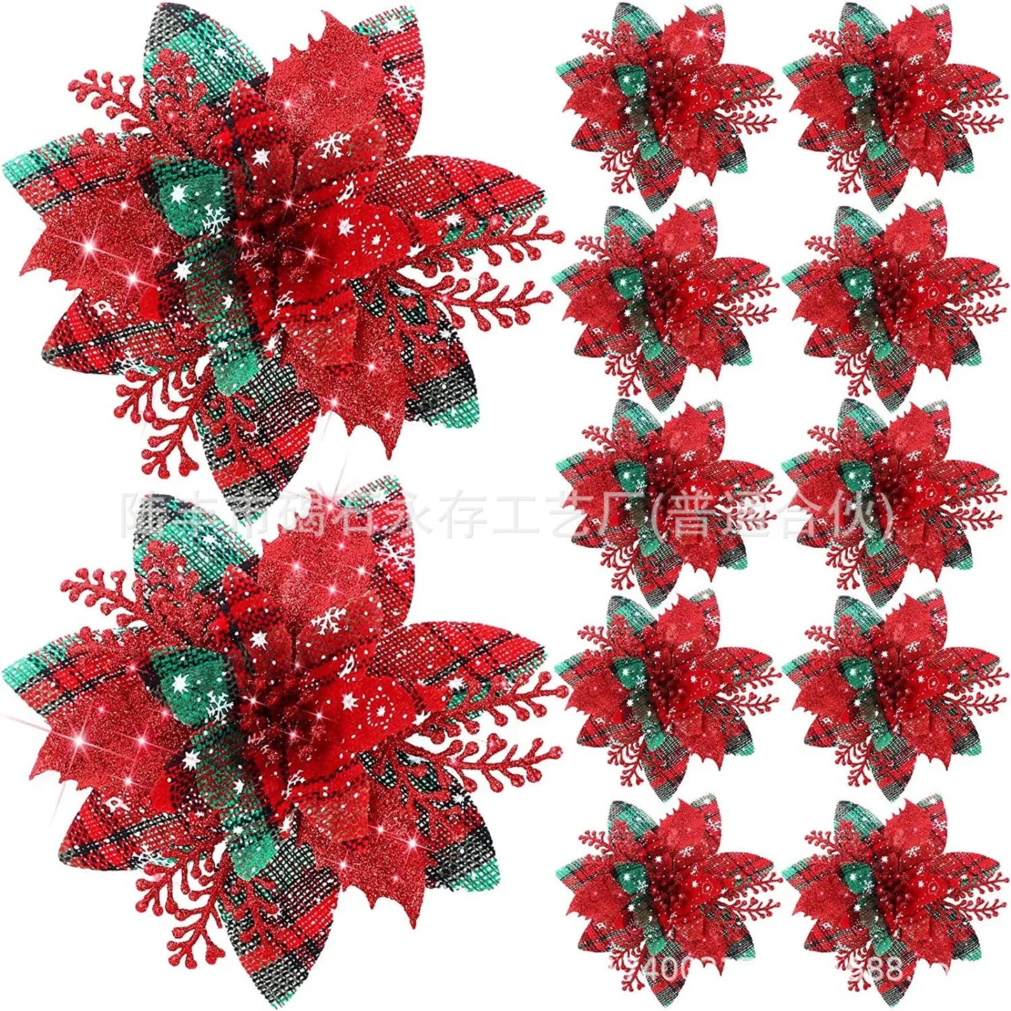 Beautiful and Festive Pink Christmas Flower Xmas Tree Decorative Flower 1PC/5PC