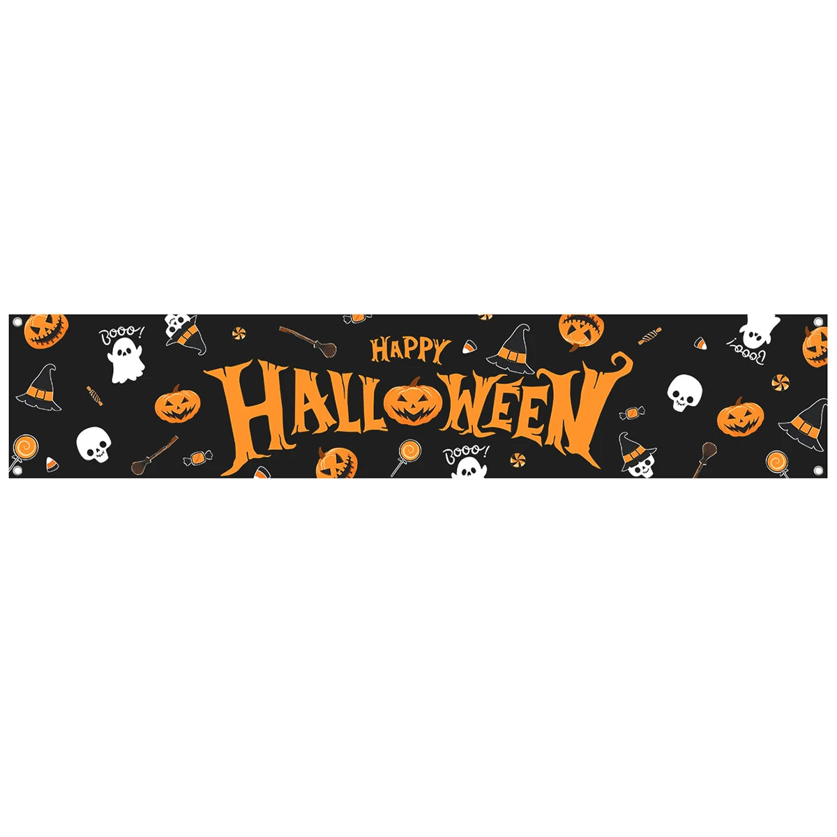 Happy Halloween Banner Pumpkin Ghost