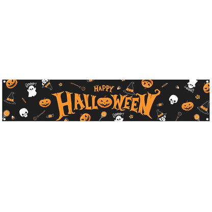 Happy Halloween Banner Pumpkin Ghost