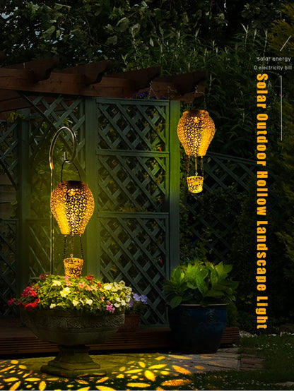 Hot Air Balloon Garden Landscape - Solar Light