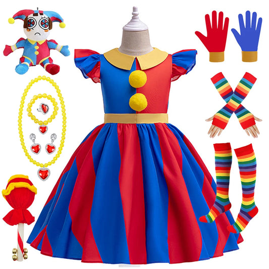 Kids Pomni Cosplay Costume
