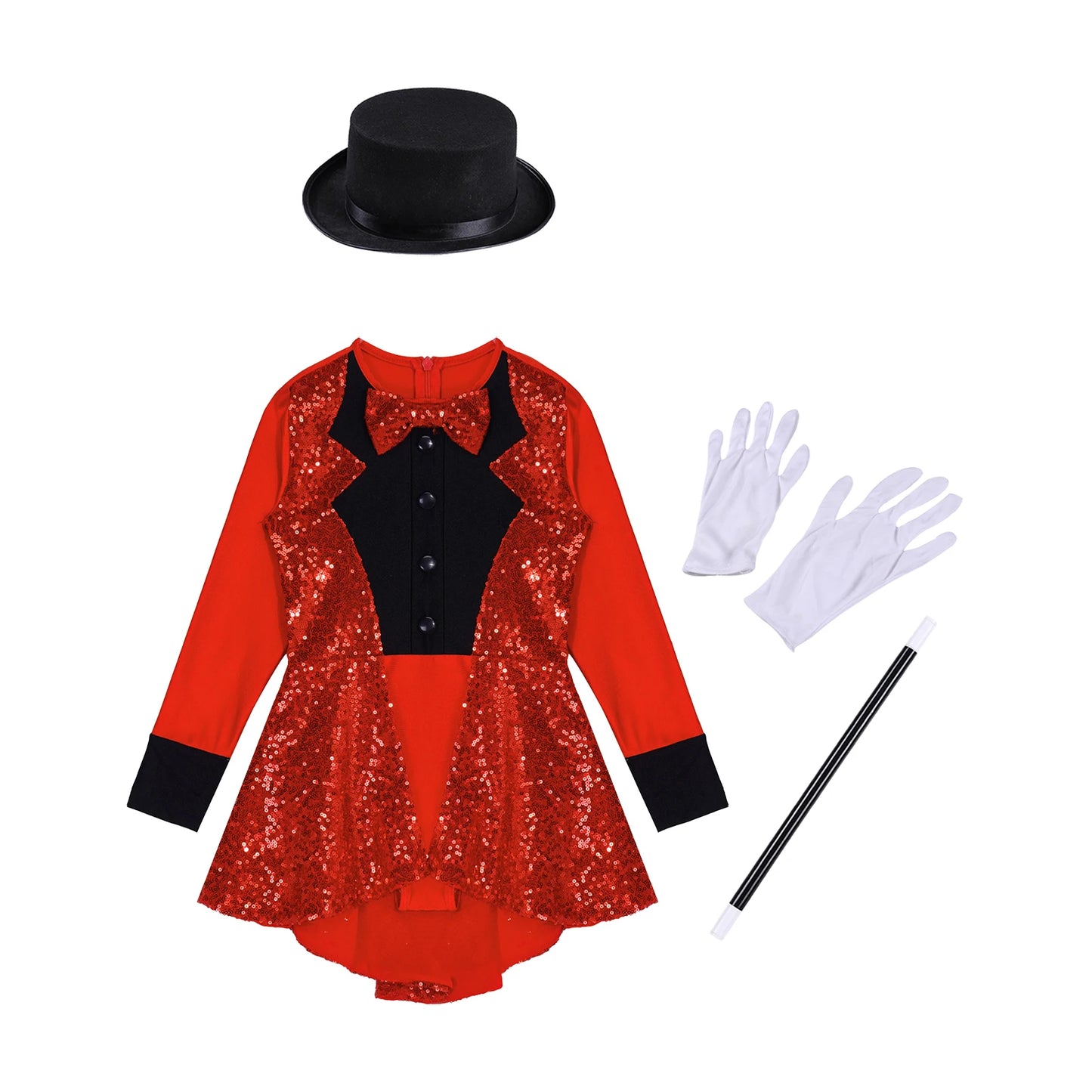 Girls Magician Costume Set Long Sleeve