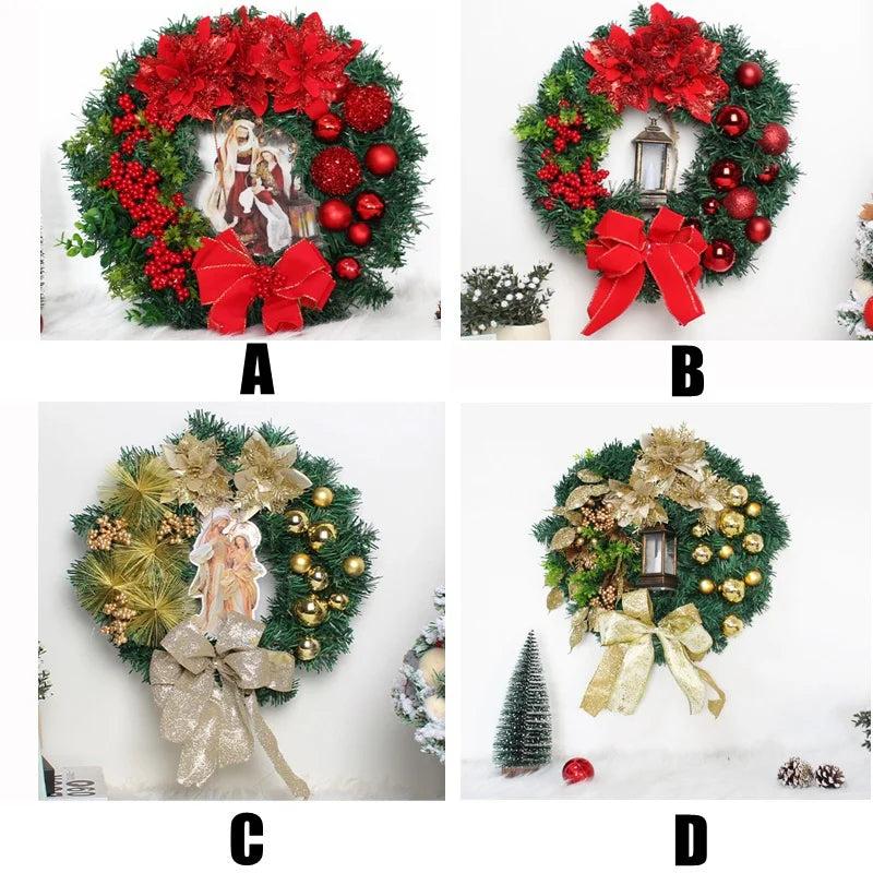 Christmas Decor - Artificial Flowers & Greenery, Gift Decor - Decorative Wreath for Home & Holiday