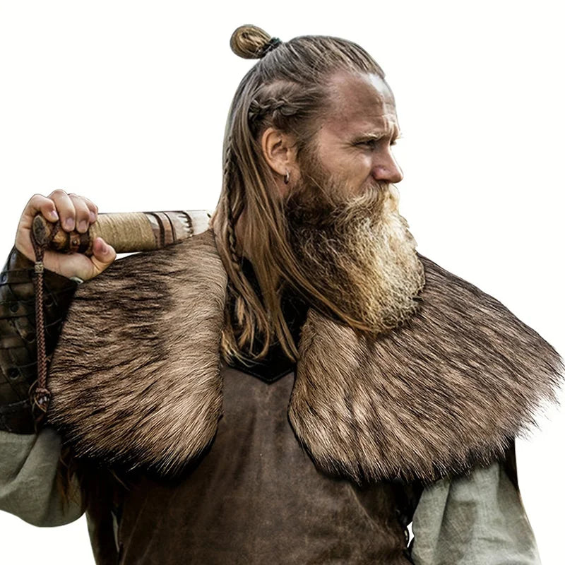 Fur Collar Winter Clothing King Warrior Cloak