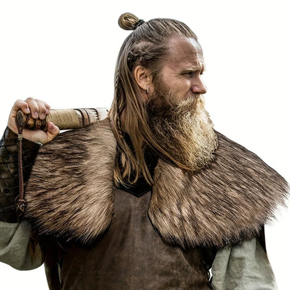 Fur Collar Winter Clothing King Warrior Cloak