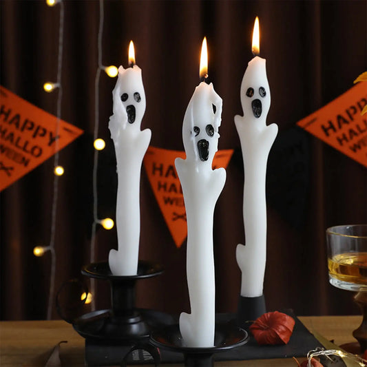 12Inch Hand-Dipped Ritual Candles With Floating Phantom Silhouettes