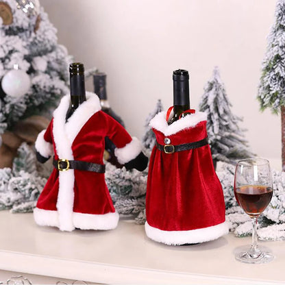 Luxurious Golden Velvet Dress Wine Bottle Cover