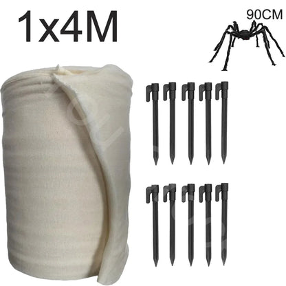 2/4m Halloween Decorations Outdoor Spider Web Giant