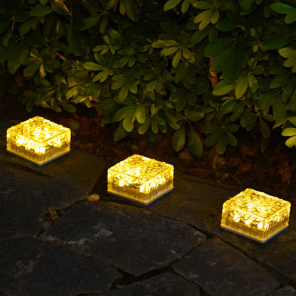 4/6LED Ice Cube Brick Waterproof Solar Outdoor Lights LED