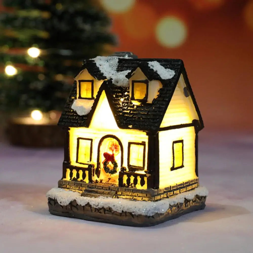 Christmas LED Light Wooden House Luminous Cabin