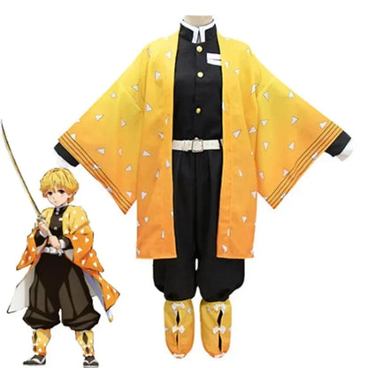 Anime Demon Slayer Kimetsu no Yaiba Agatsuma Zenitsu Costume