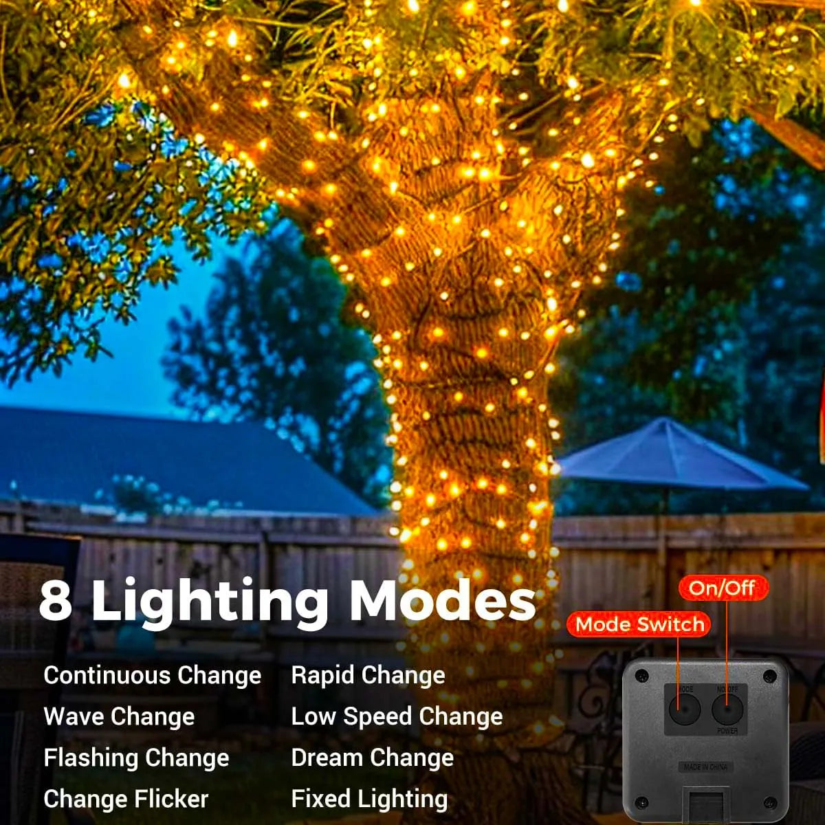 4pack 8 Modes Outdoor Solar String Light