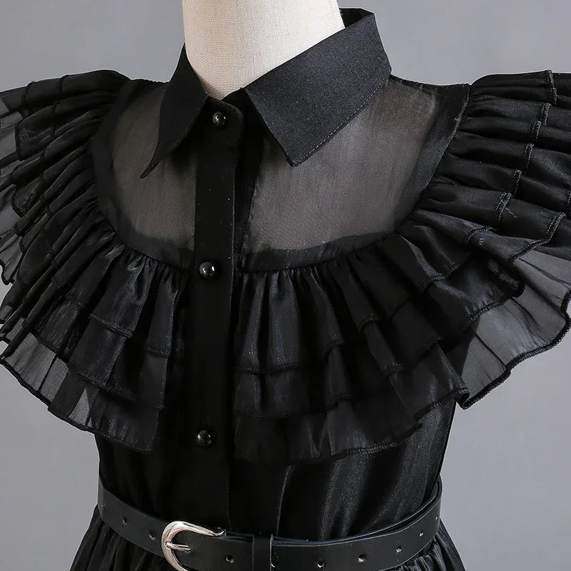 Wednesday Adams Cosplay for Girls Costume 2025
