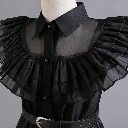 Wednesday Adams Cosplay for Girls Costume 2025