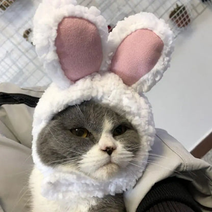 Adjustable Soft Adorable Rabbit Hat for Pets