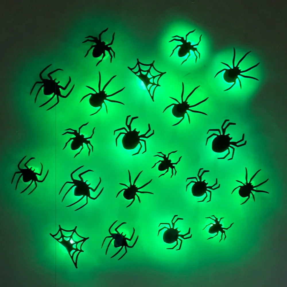 LED Bats Spider Decor - Glow-in-the-Dark 3D