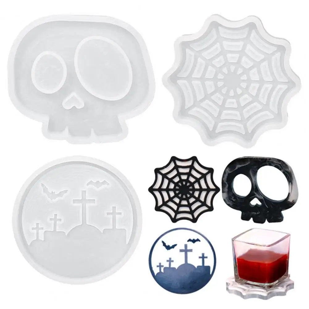 Resin Mold Spooky Halloween Coaster Candle Holder