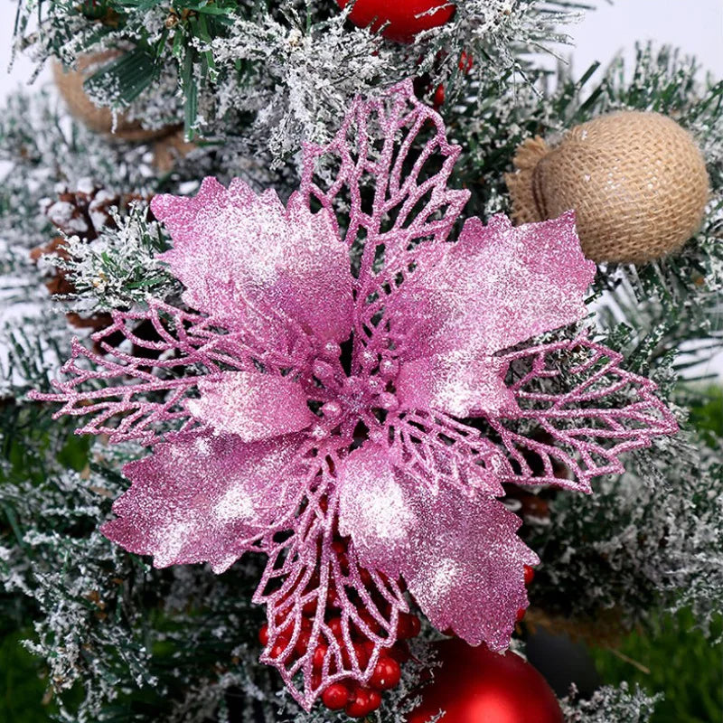 9cm Glitter Artifical Christmas Flowers Tree