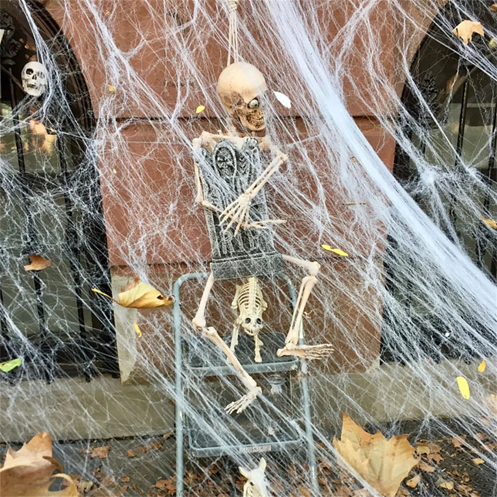 Artificial Spider Web White Stretchy Cobweb Glow
