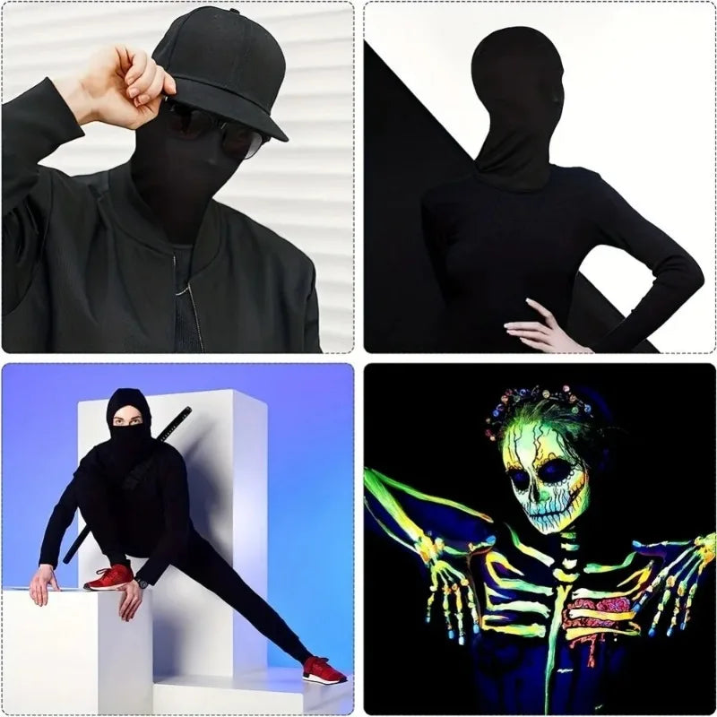 Black Hood Halloween Cosplay Costumes Spandex Full Mask