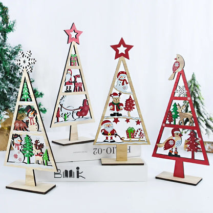 1PC Mini Wooden Christmas Tree Shape Tabletop