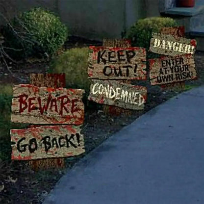 Outdoor Creepy Assorted Warning Sign 3PCS