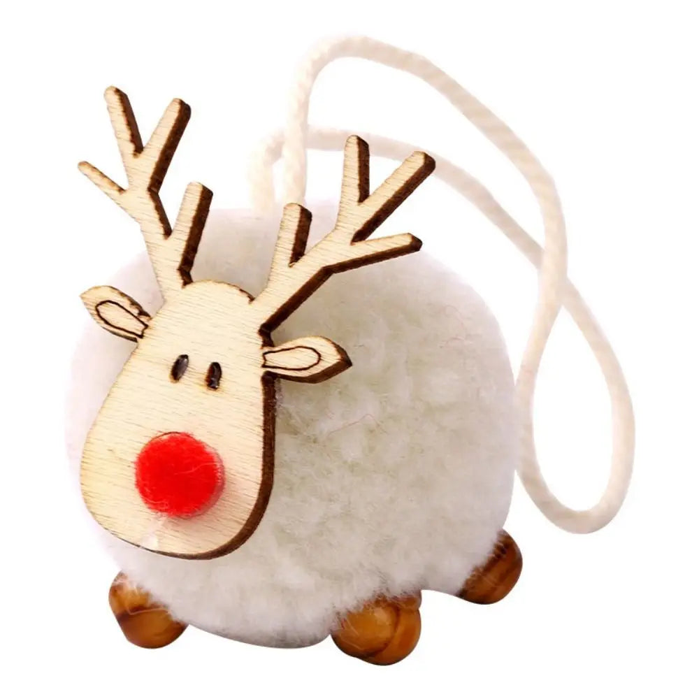 Felt Deer Wool Wooden Elk Christmas Tree Ornaments