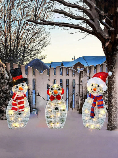 3Pcs  Snowman LED Light