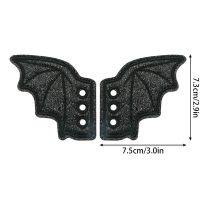 1 Pair Bling Bat Shoe Wings Embroidery DIY