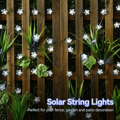 Outdoor Solar Flower String Lights Waterproof Fairy Light Decorations