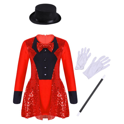 Girls Magician Costume Set Long Sleeve