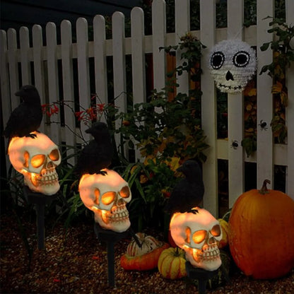 1pc Outdoor Skull & Crow Solar Lights