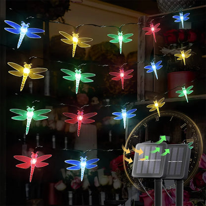 Solar String Lights - Dragonfly Lights for Patio Garden Yard