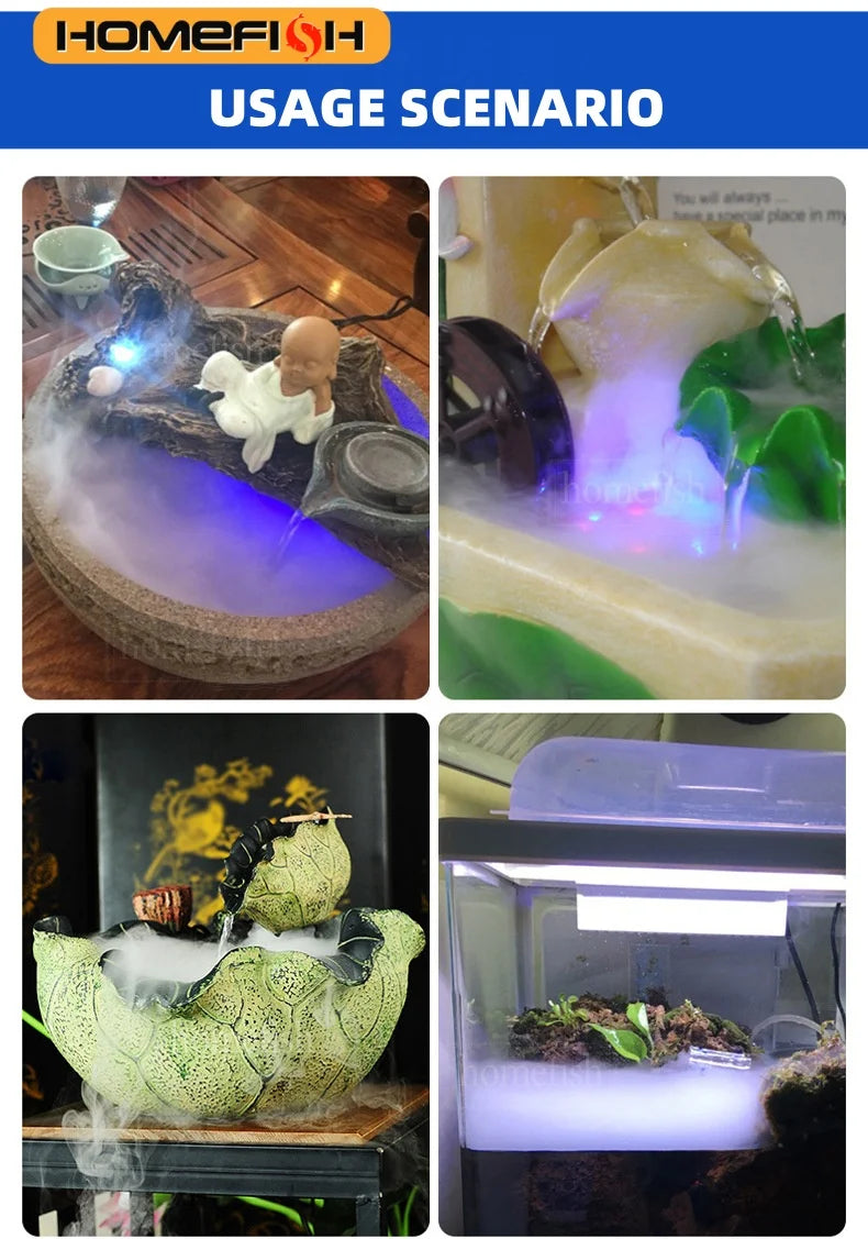 5V USB Mist Maker Fogger Nebulizer With 4 LED Colorful Lights