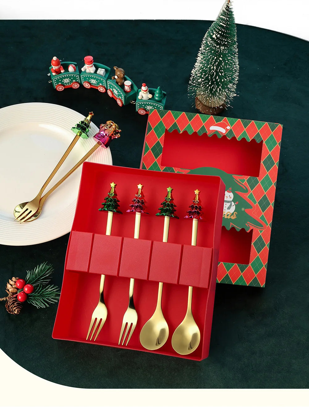 Christmas Spoon Fork Tableware Set