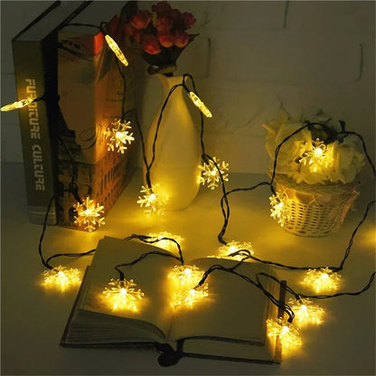 Snow Lamp Christmas Solar Snowflake String Lights