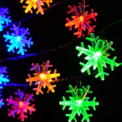 Snow Lamp Christmas Solar Snowflake String Lights