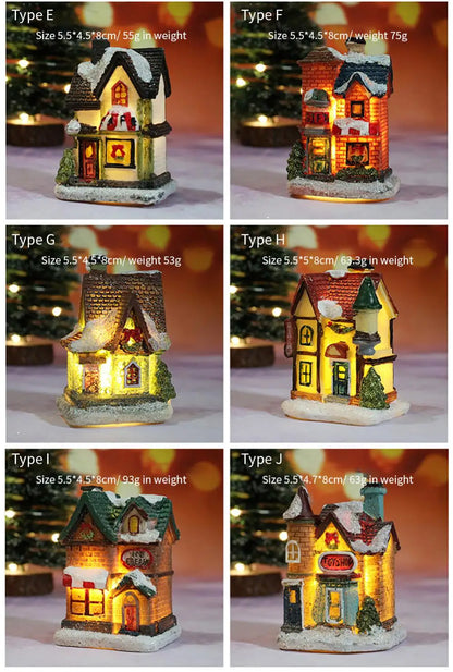 Christmas LED Light Wooden House Luminous Cabin