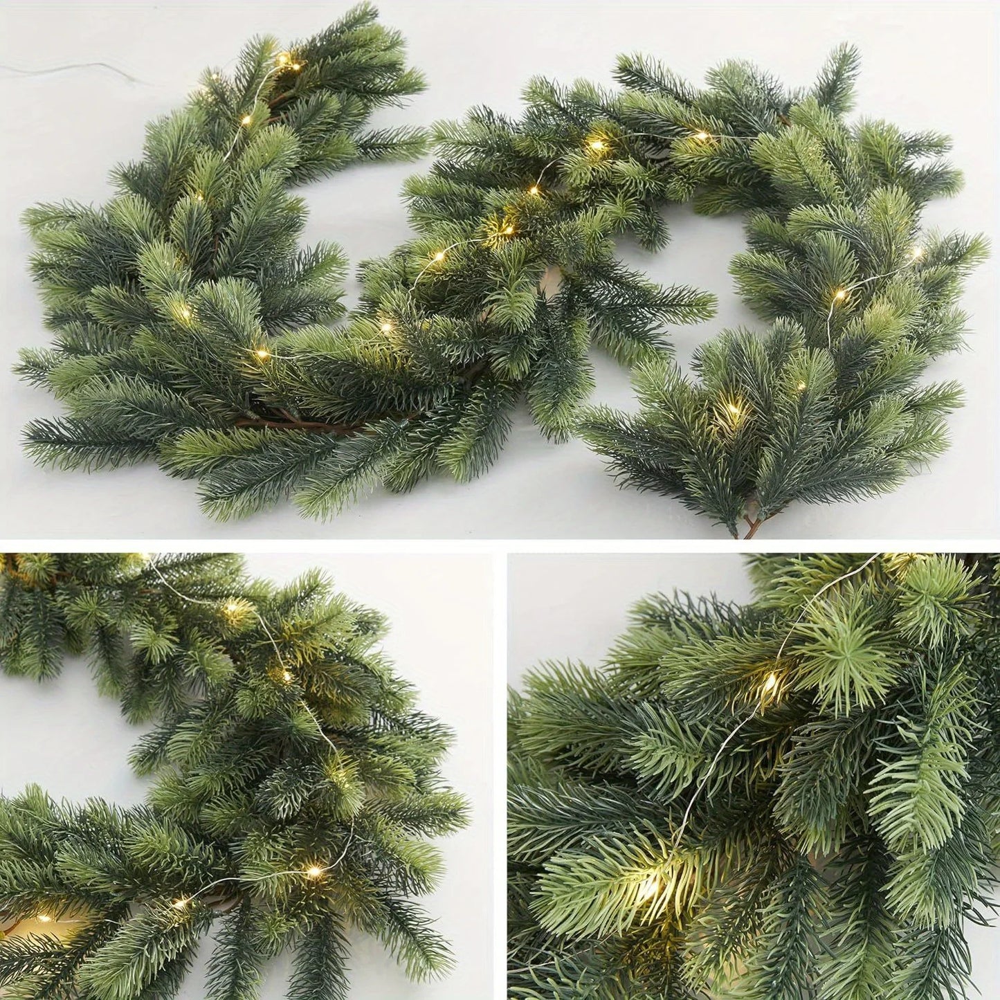 Artificial Pine Christmas Wreath - Decorative Wreath for Home & Holiday - 8 in